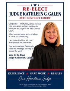 Re-elect Judge Kathy Galen personal message.